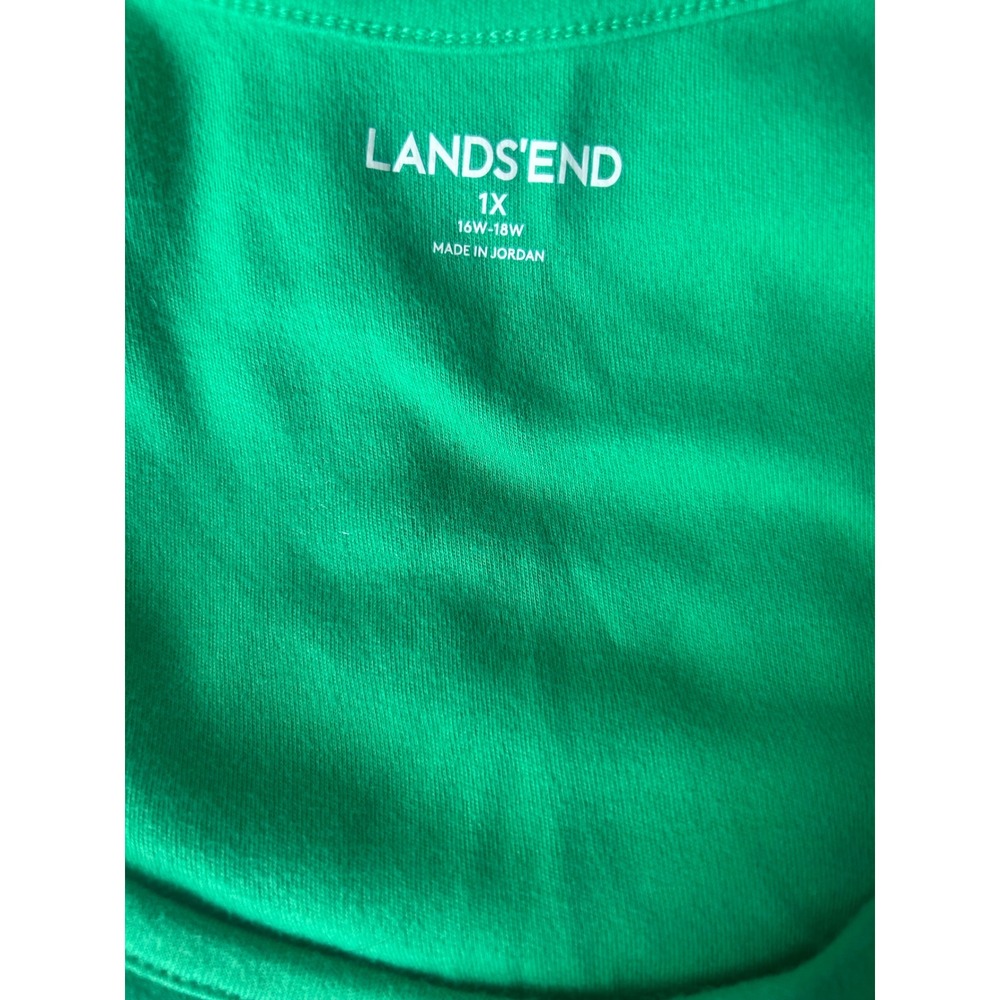 Lands End Womens 1X Green Cotton Tank Top Plus Size 16W-18W. Minimalist. - Picture 3 of 6